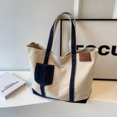 Vrije tijd Grote Capaciteit Canvas Draagtas  Nieuwe Trendy Dames Commuter Enkelschoudertas Koreaans Populair Retro Handtassen Trend