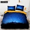 New Space Galaxy Aurora Sunset Glow Bedding Set Single Twin Full Queen King Size Sky Stars Cloud Bed Set Aldult Kid Duvetcover 5