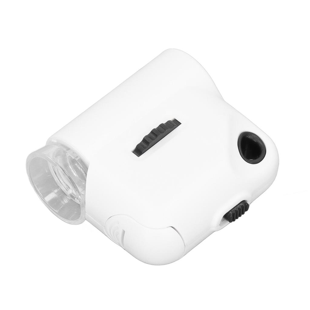 Mini Microscope 55X Magnification Pocket Size HD Acrylic Optical Lens Magnifier with LED Light