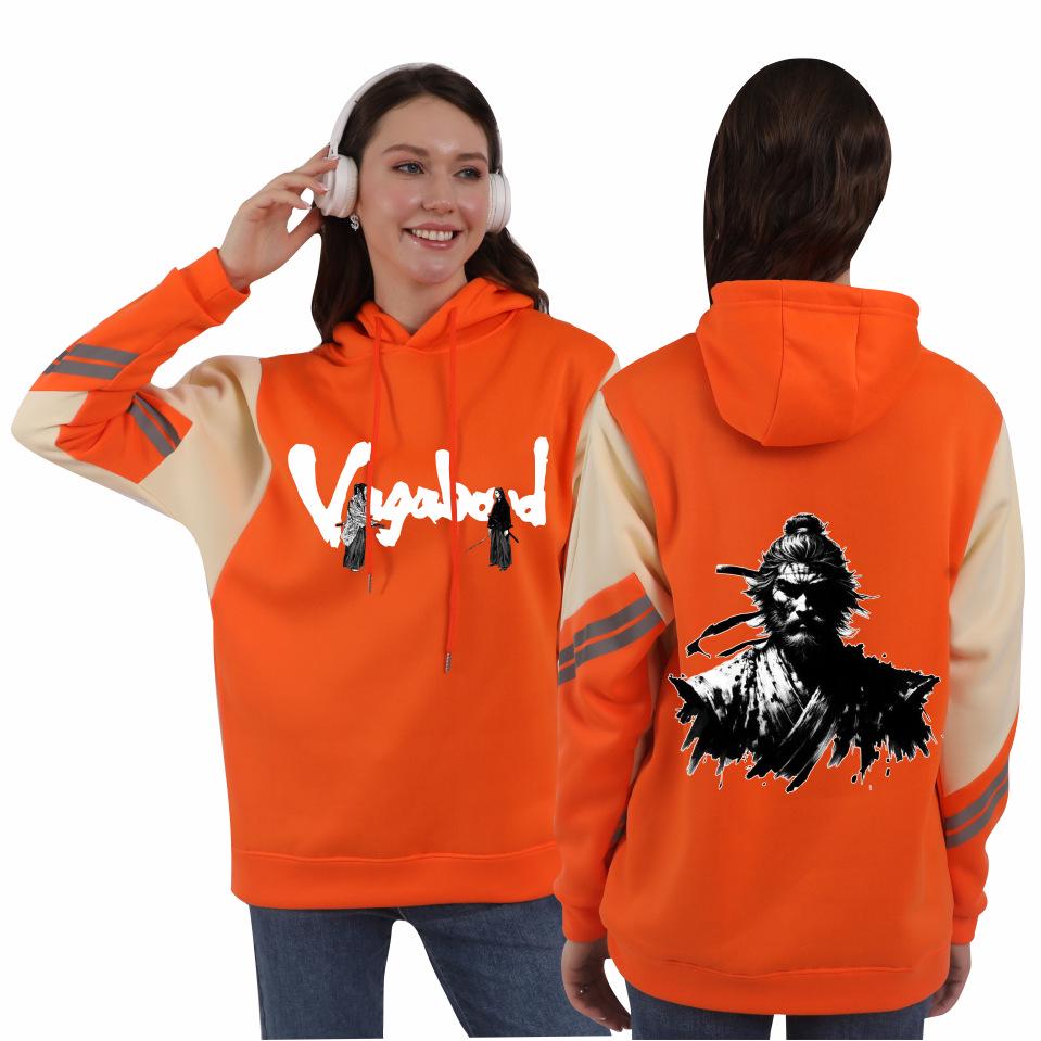 Vagabond Miyamoto Musashi Unisex Patchwork Fleece Hoodie for Autumn/Winter