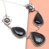 Black Tiger'S Eye Gemstone Mother's Day Silver Jewelry Necklace 20 In