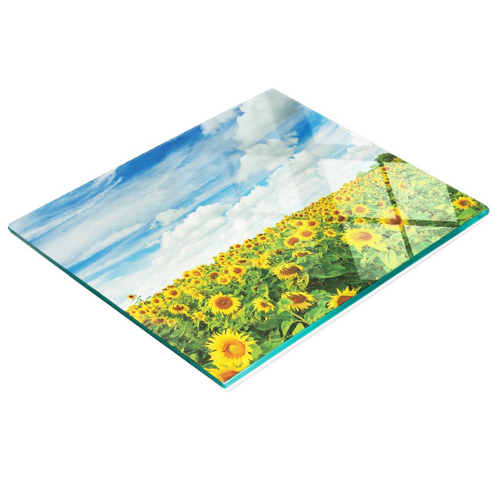 Decorative Glass Kitchen Cutting Board Field of Sunflowers 60X52 Cm