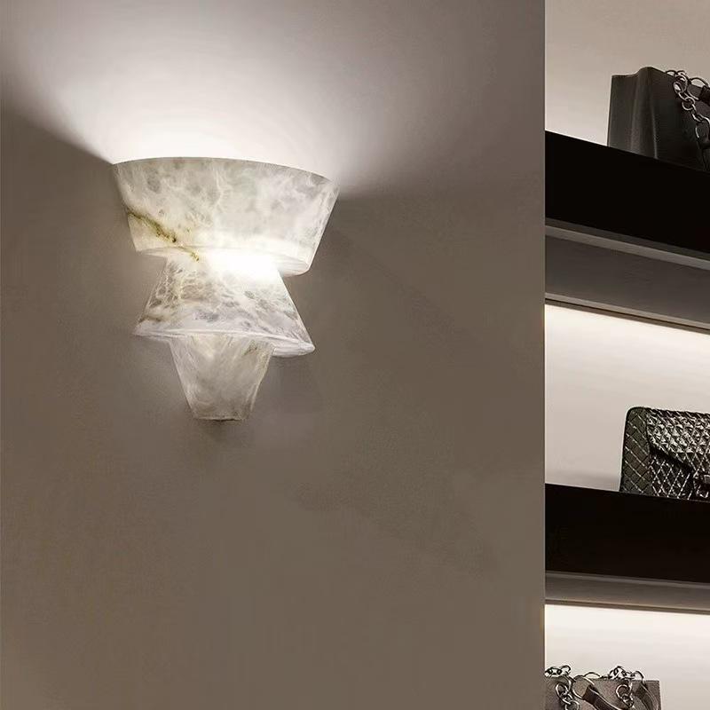 Spanish Alabaster Wall Lamp for Hotel, Villa, Stairway, Bedroom & Corridor Decor