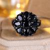 Luxury Female Black Zircon Stone Wedding  Promise Love Engagement Rings For Women