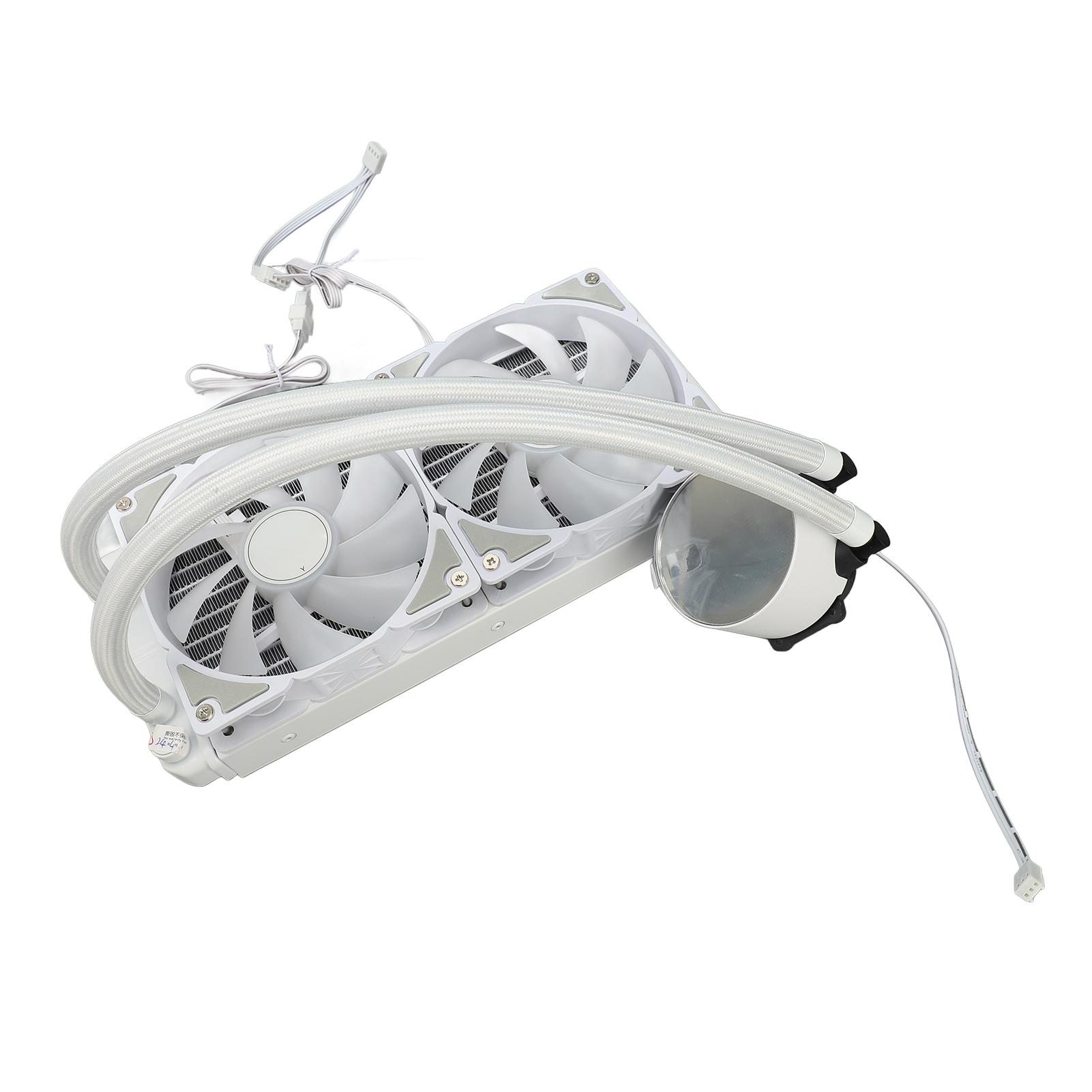 

Вентилятор для охлаждения процессора Высокопроизводительный алюминиевый бесшумный RGB-вентилятор для жидкостного охлаждения процессора с двумя вентиляторами для компьютера