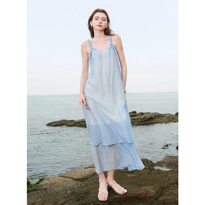 

Sancai 2025 Летний Макси-сарафан из лиоцелла с V-образным вырезом L 165/88A