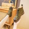 Fashion Women Booties Fur 2025 Autumn Genuine Leather Female Short Boots Suede British Lace Retro Trend Women Ankle Boots