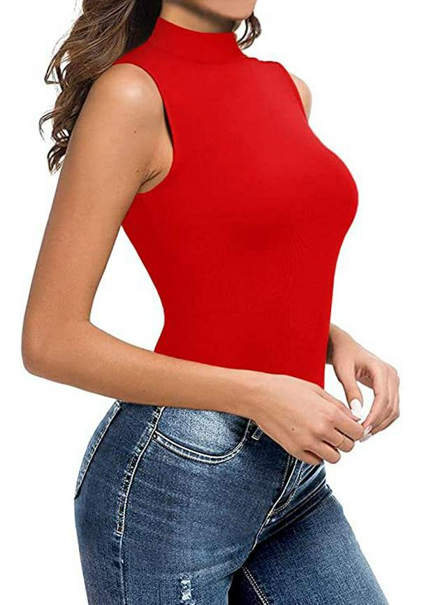 New Arrival Women's High Neck Sleeveless Jumpsuit - European & American Style, Sexy & Slimming