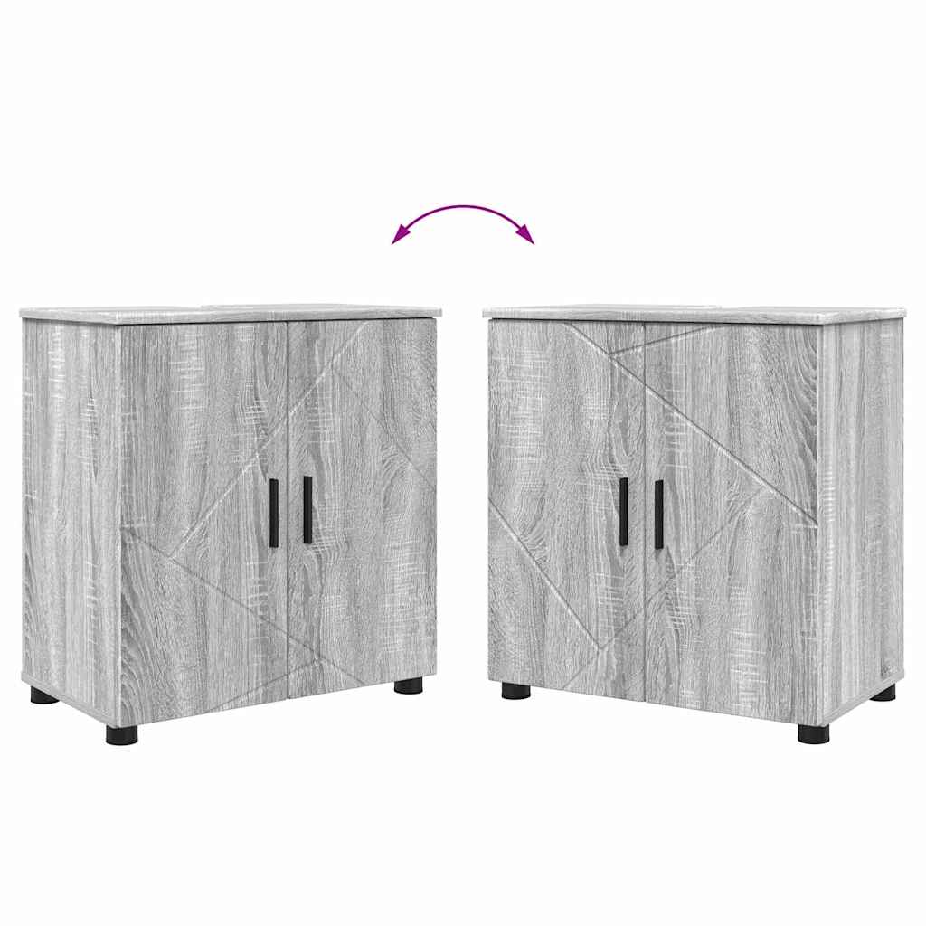 Bathroom Cabinet with Storage Grey Sonoma 61 x 35 x 64 cm