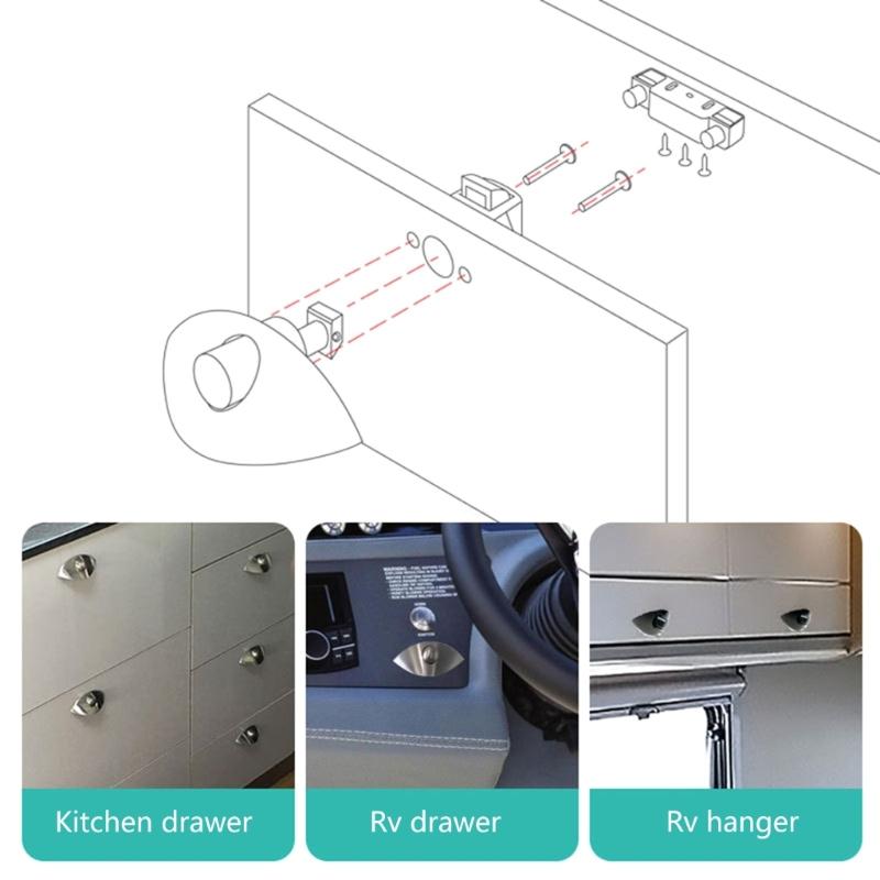 Cabinet Lock Handle Furniture Door Lock Cupboard Hardware Household Drawer Keyless Button Lock Push Catch