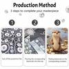 Stretched Frame Pearl Art Kit Cute River Otter DIY Sparkling Bead Canvas Relaxing Hobby Gift for Handicraft Enthusiasts Home Decor Art