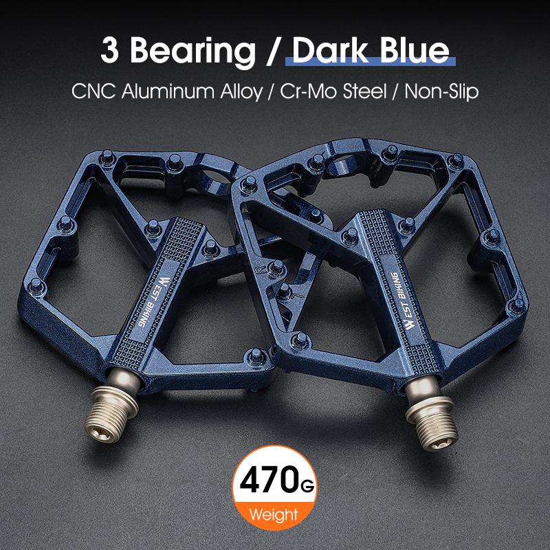 WEST BIKING Bike Pedals 3 Bearing Non-Slip MTB Road Aluminum Alloy Cycling Flat Pedals Bicycle Accessories Pedales Bicicletas