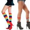 Girl Polyester Cotton Long Stockings Rainbow Colorful Stockings High Tights Women Stripey Stockings