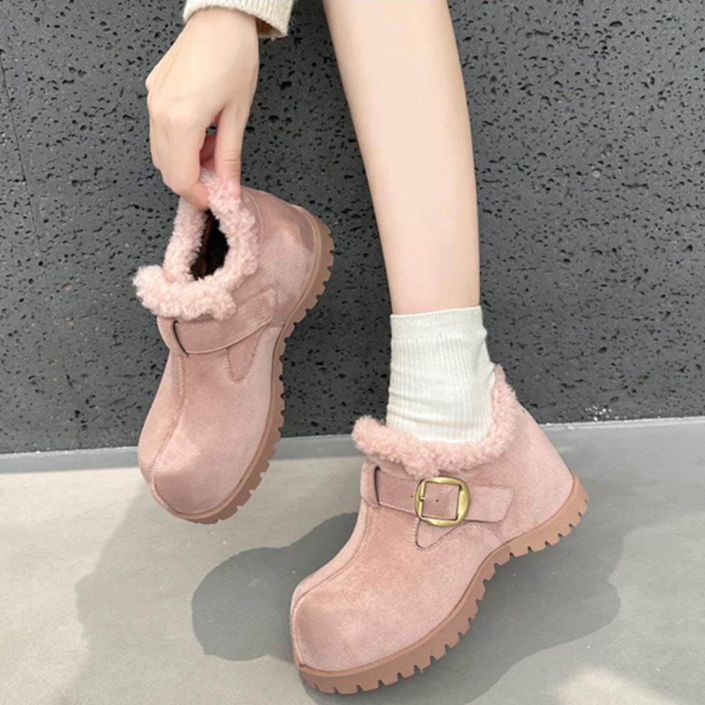 

Women s Platform Loafers Inner Height Increasing Women s Shoes Piled and Thickened Warm Cotton Shoes Women s Winter Shoes 41 рожевий