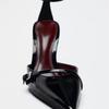 Sexy Pointed Toe Thin High Heels Women Patent Leather Ankle Strap Party Dress Shoes Fashion Slingback Sandals Zapatos De Mujer