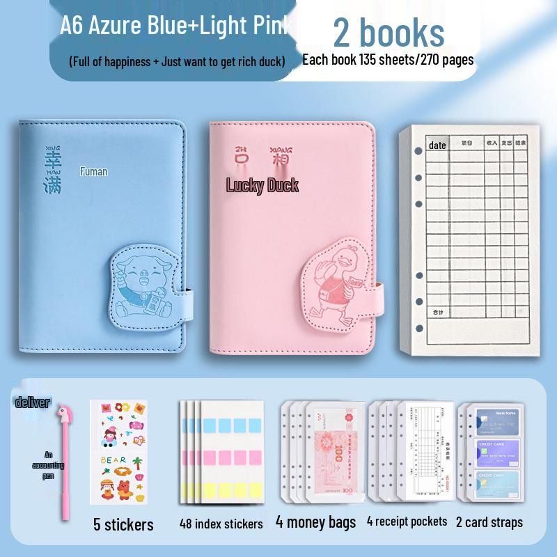 A6 Family & Student Financial Planner: Income & Expenditure Notebook, Loose-Leaf Ledger, Receipt Holder, Money Storage Album