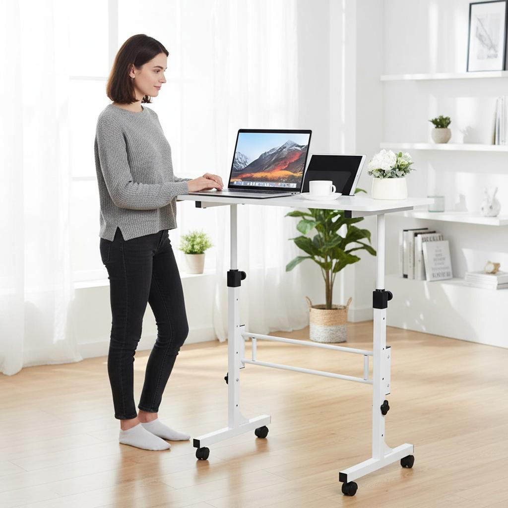 Portable Laptop Desk Adjustable Height Small Computer Desk 16x31.5 Inch for Home Office