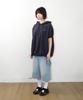 Overfit Wrinkle Shortsleeve Hoodie Navy