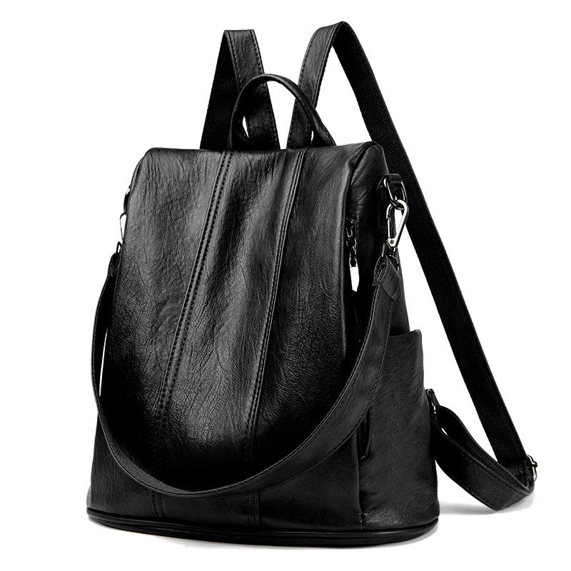 Women's Retro Anti-theft Faux Leather Backpack - High-end, Versatile, Large Capacity
