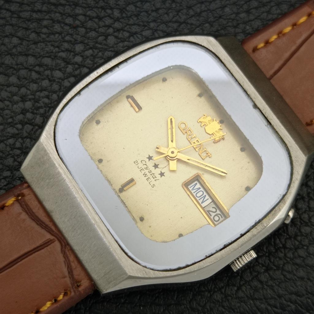ORIENT CRYSTAL AUTOMATIC 46941 VINTAGE JAPAN MENS ORIGINAL DIAL WATCH a704922-1