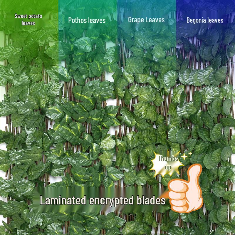 Expandable Pastoral Ivy Leaf Fence: Outdoor Green Hedge for Garden or Courtyard Decoration
