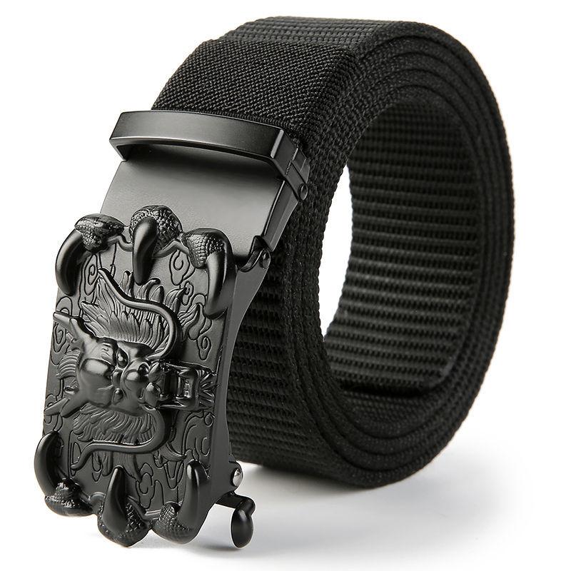 Men'S Nylon Belt Business Automatic Buckle Belt Casual Canvas Toothless Buckle Belt Strength Delivery