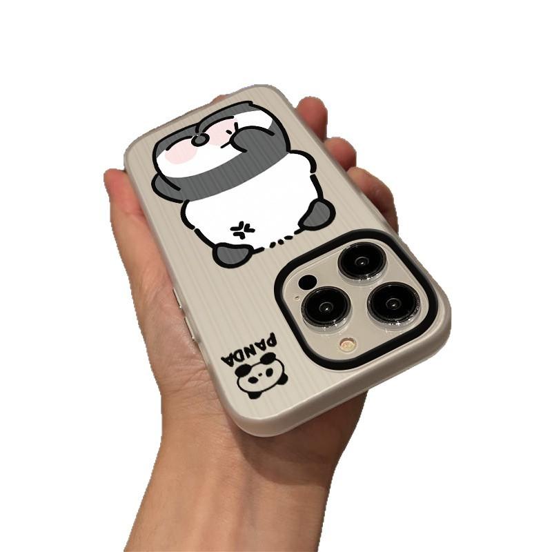 Corrugated Angry Panda for Apple 16Promax Phone Case for IPhone15 Anti-fall 13pro Soft 14