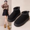 Women's Thick-Soled Non-Slip Snow Boots 2025 New Winter Slip-On Loafers with Fleece Lining, Thickened and Warm Cotton Shoes