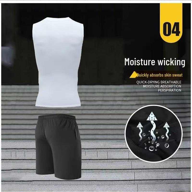 Men's Quick-Dry Fitness Vest & Shorts Set: Sleeveless, Slim-Fit, High-Stretch for Basketball & Running