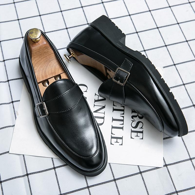 New Soft Leather Breathable Leather Shoes Men Europe Station Casual British Style Youth Loafers with Business Bean Shoes
