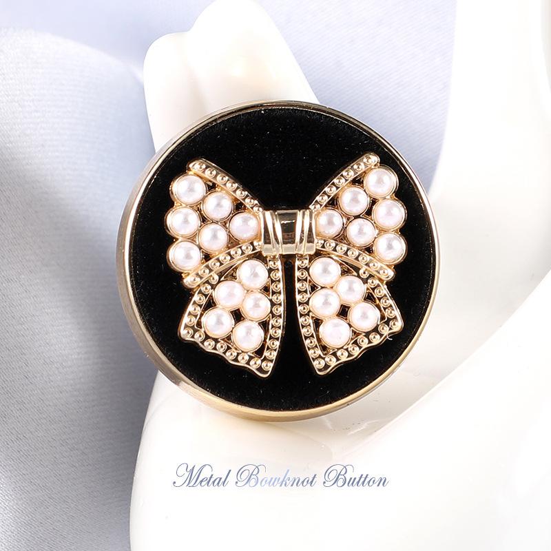 10PCS High-end Metal Coat Buttons Clothing Sweater Trench Coat High-grade Pearl Advanced Feeling Butterfly Knuckle Buttons