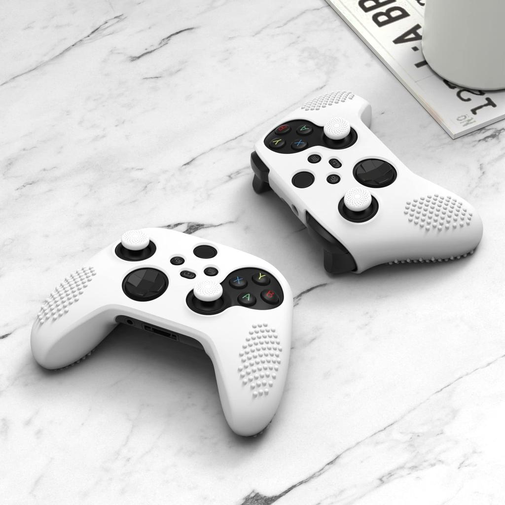 eXtremeRate PlayVital 3D Studded Xbox Series Controller Silicone Cover Skin with 6 Black Thumb Grip Soft Rubber Case Protector for Xbox Core Wireless