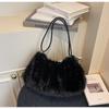 Zaino Foderato in Pelliccia con Singolo Spallaccio, Piccolo e Chic, Perfetto per Tutte le Occasioni, Borsa Tote Morbida e Soffice