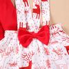 Neugeborenes Baby Mädchen Langarm Hirsch Tops + Bowknot Hosenträger Rock + Stirnband Set