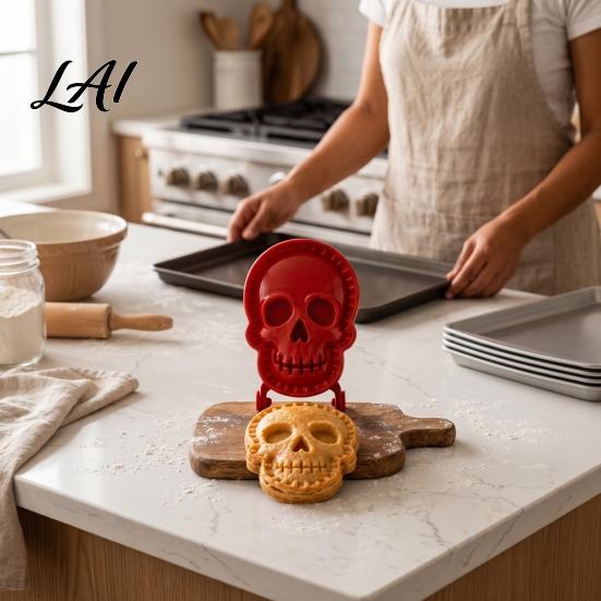 Baking Gifts for Bakers Halloween Hand Pie Mold Skull Dough Press Cutter Reusable Cutter Mini Mold Holiday Treats Pastry Supplies Creative
