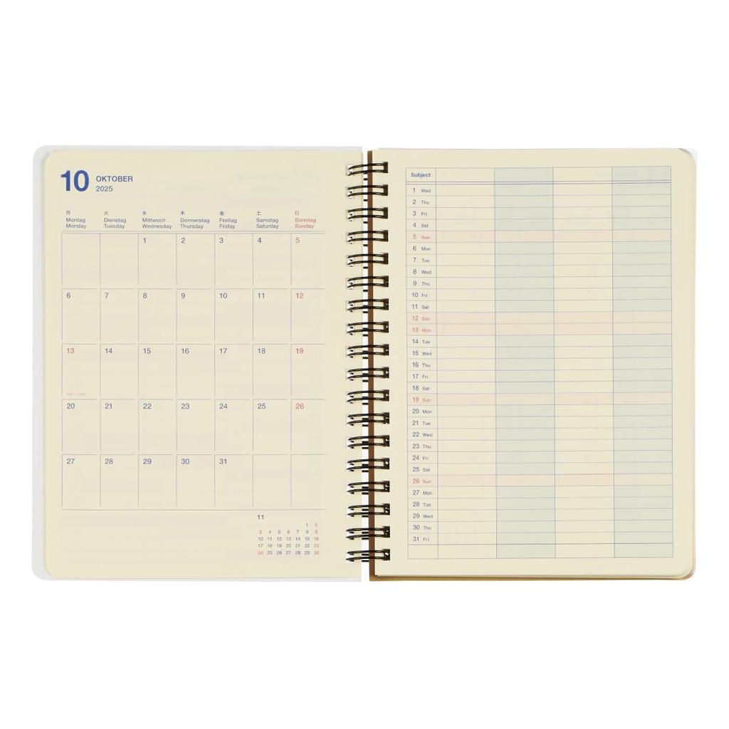 [Delfonics Planner 2026 Edition / Starting October 2025] Rollbahn Log Chart Animal Large Monthly Planner (Blue Gray)