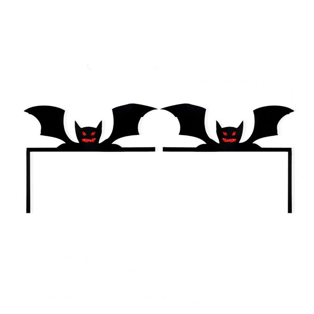 Door Corner Wooden Ornament Halloween Door Hanging Corners Sign Spooky Bat Spider Web Halloween Door Corner for Indoor