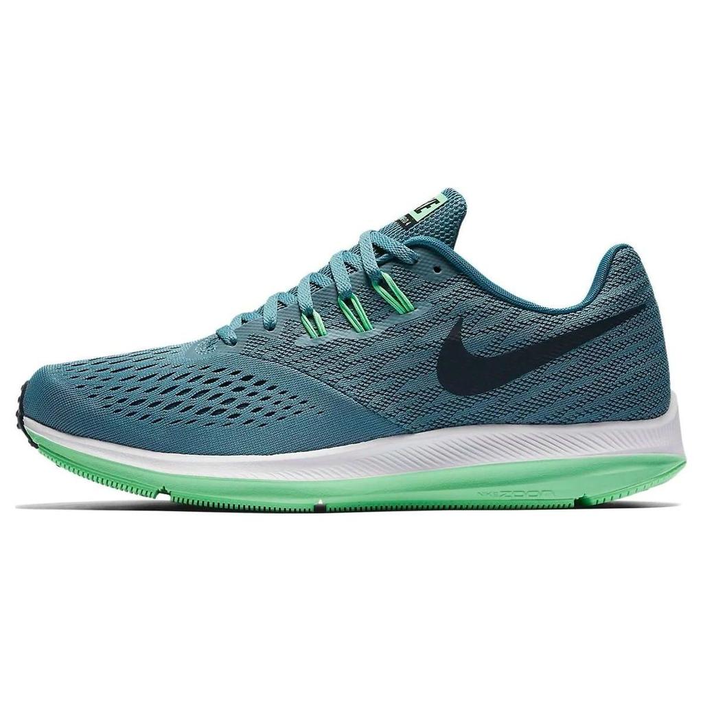 Nike Zoom Winflo 4 Comfortable Non-Slip Lightweight Mid-Top Retro Basketball Shoes Men sneaker Blue Green 898466-004