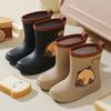 Children's Non-slip Waterproof Fleece-lined Rain Boots - Capybara Design, for Boys and Girls
