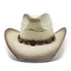 Casual Stiff Version Big Brim Woven Papyrus Knight Cowboy Hat Jazz Hat