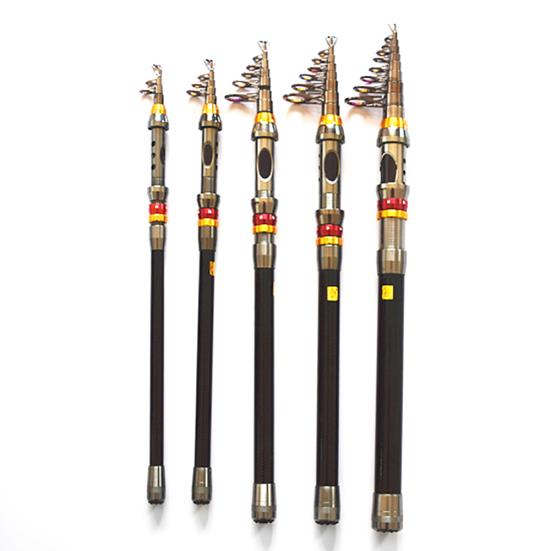 MUQZI Sportzubehör 1,8/2,1/2,4/2,7/3,0/3,3/3,6 m Teleskop-Meeresangelrute aus Kohlefaser