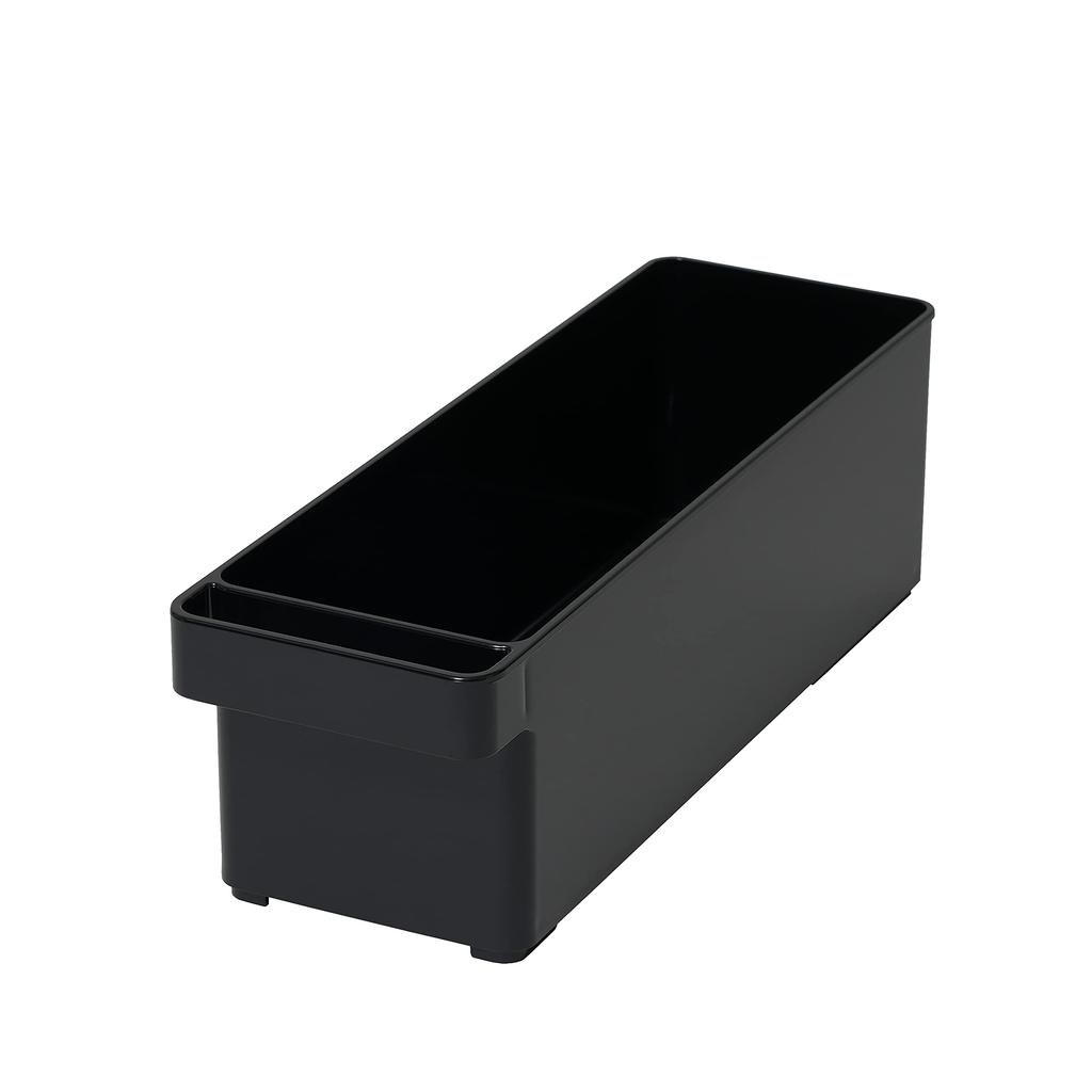 [BLKP] Pearl Metal Vegetable CompartmentFreezer Compartment Multipurpose Storage Tray, Deep, Slim, 100mm W x 323mm D x 100mm H, Made in Japan, Black,