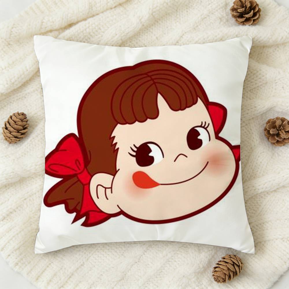 FFujiya candy logo Doublesided Printed Square Decorative Cushion Cover for Sofa Living Room Home Decor