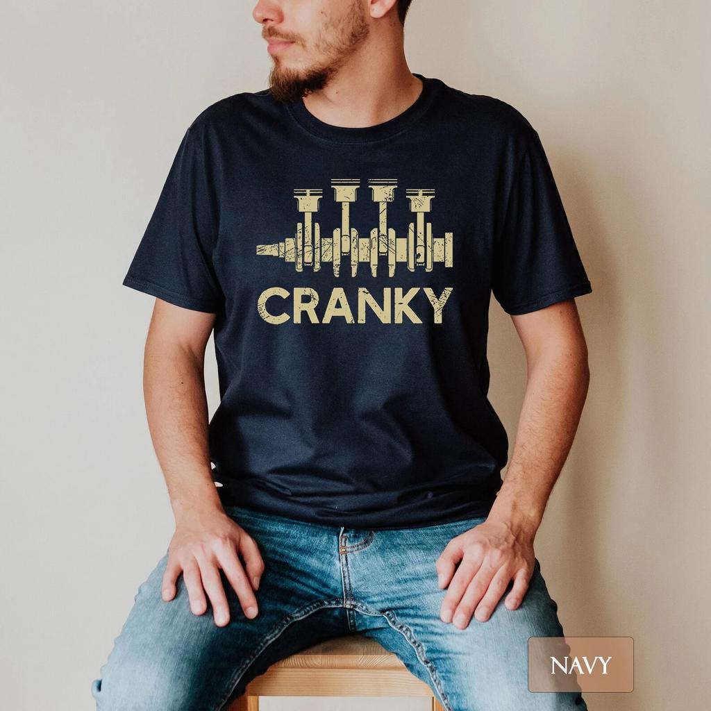 Cranky Car Engine Crankshaft Tshirt Mens Tracksuit Cotton Casual Sportswear Crew Neck Pullover Short Sleeve Summer Streetwear
