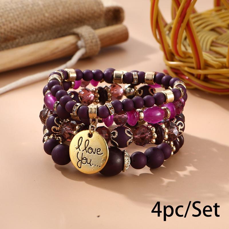 Bohemian bracelet creative tassel multi-layer beaded bracelet