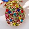Women Brooch Dazzling Rhinestones Inlaid 3D Pineapple Design Brooch Suit Lapel Sweater