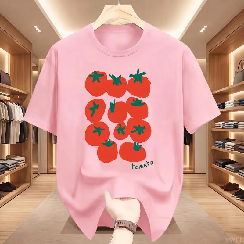 Süßes Tomaten Grafik T-Shirt Herren Sommer Lässig Kurzarm Rundhals Locker T-Shirt Gemüse Druck Oberteil