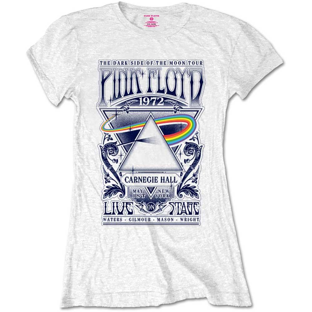 Pink Floyd Womens/Ladies Carnegie Hall Poster T-Shirt