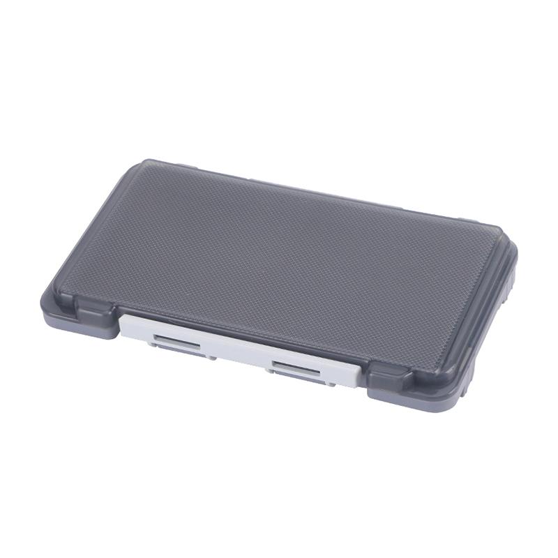 

{Summer2} {Summer2} Fishing Baits Lures Storage Box Sponge Pad Tight Locking Buckle Portable Waterproof Leak-Proof Tackle Box серый