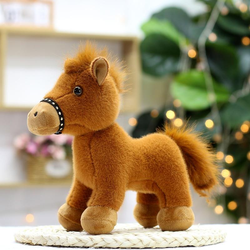 Plush Toy Rotatable Simulation Pony Doll Zodiac Horse Ornament Rag Doll Year of Horse Mascot